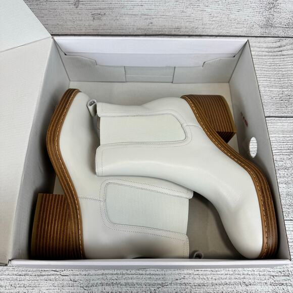 Marc Fisher Women's White Ivory Modesty Leather Chelsea Boots Size 8.5 - Picture 10 of 10